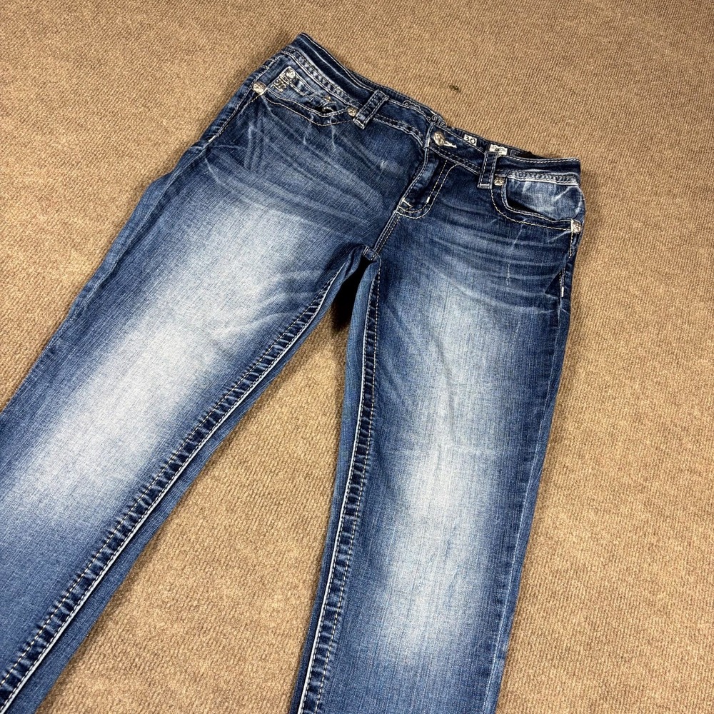 Miss Me Skinny Jeans Womens 30 Blue Denim Cotton Stretch Standard Fit Mid Rise